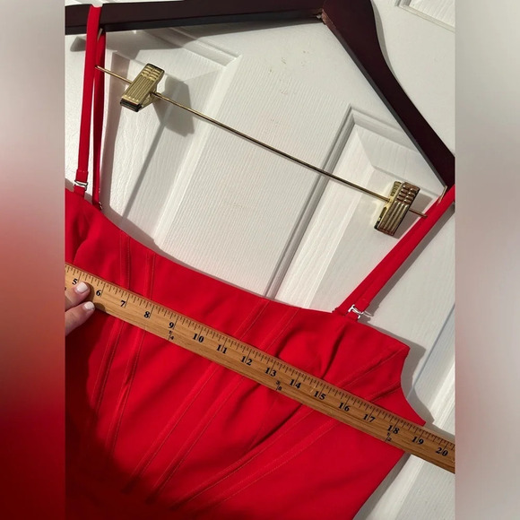 DRESS THE POPULATION Anthropologie Red Convertible Bustier XXL Evening Cocktail - Picture 12 of 14